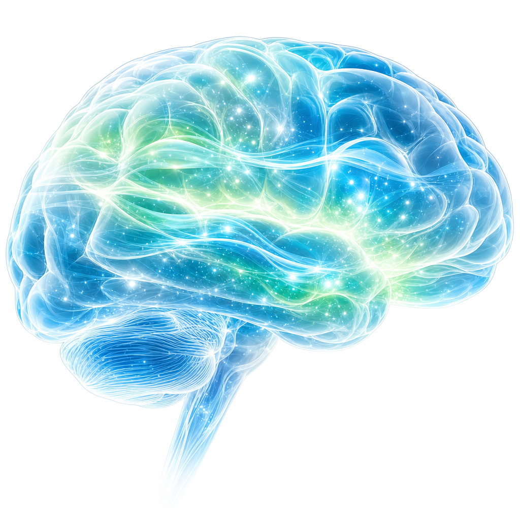 A luminous brain behind a toothbrush